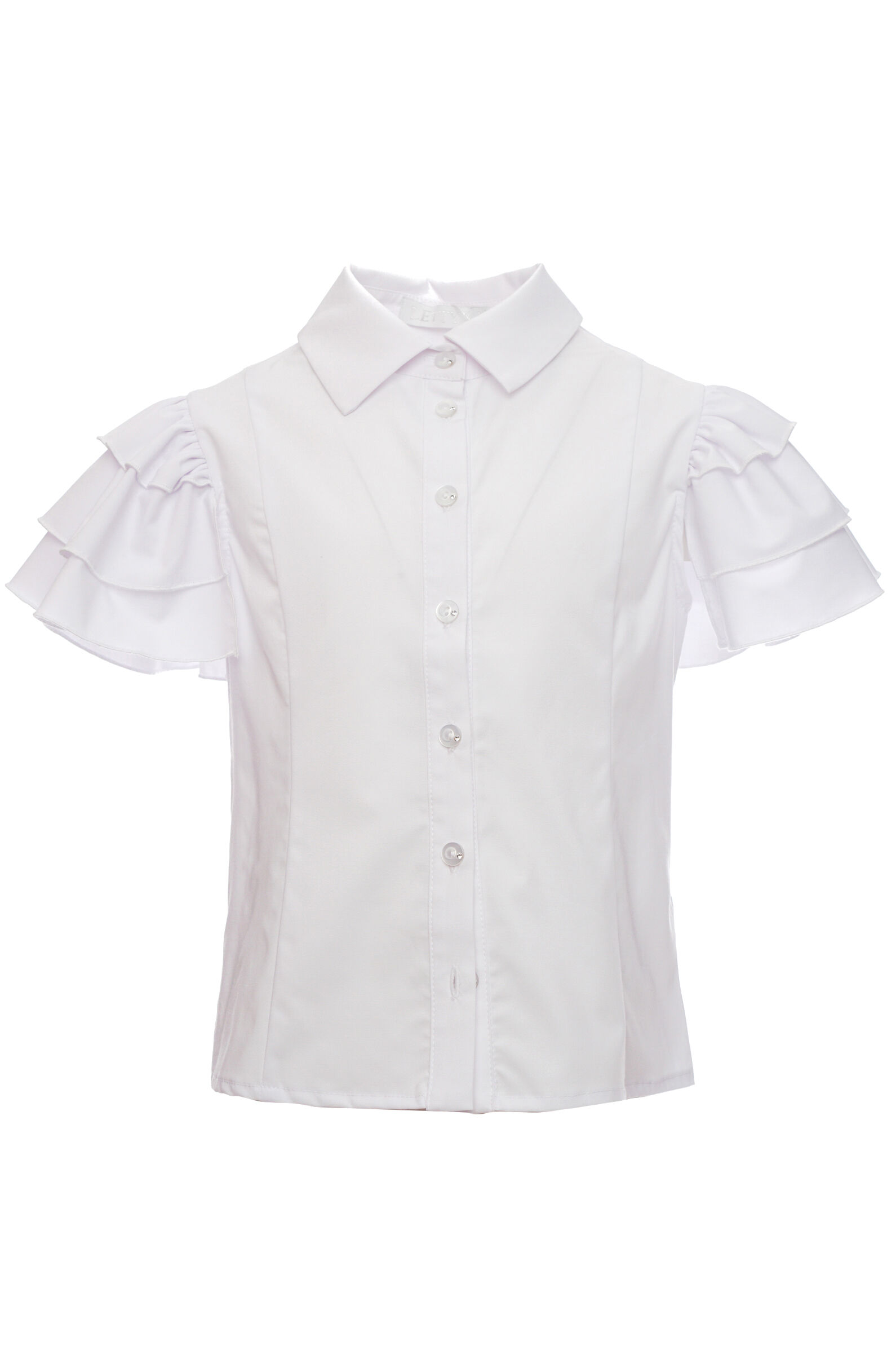 Блуза дев. АРТ.LC24G-BL-2C,бел,хл-пэ-эл