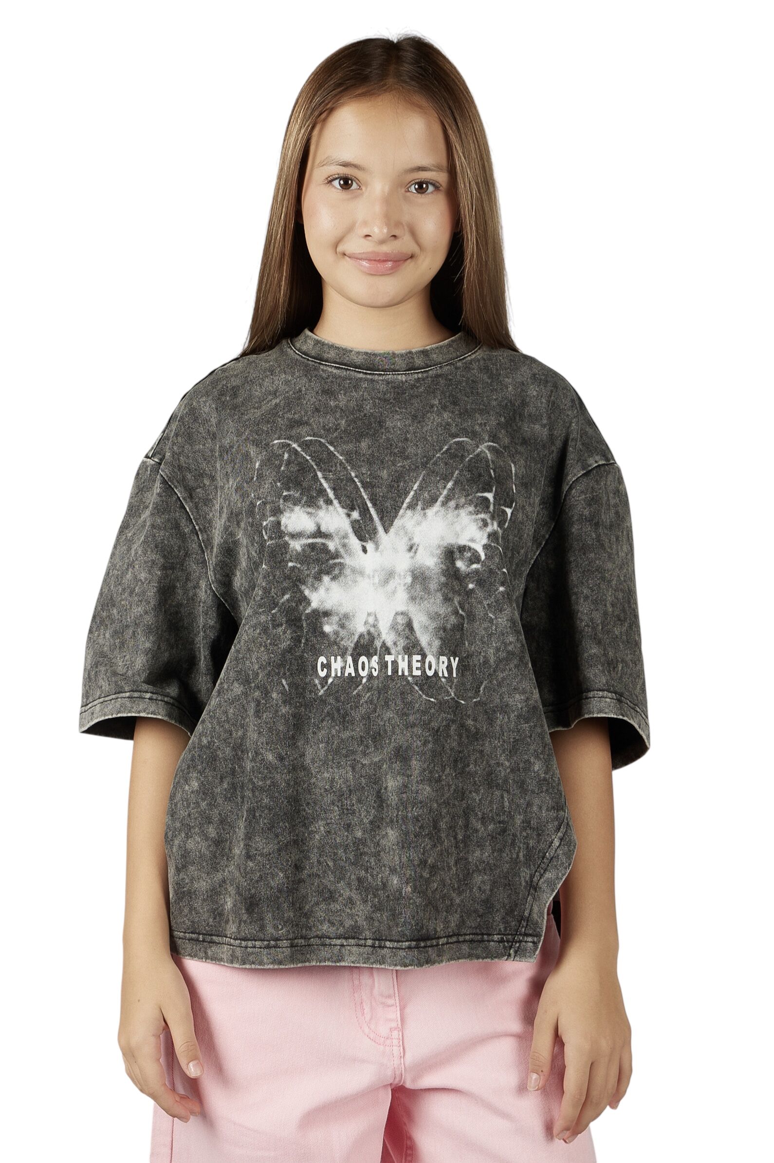 Футболка дев. АРТ.G-TS26007,сер,хл