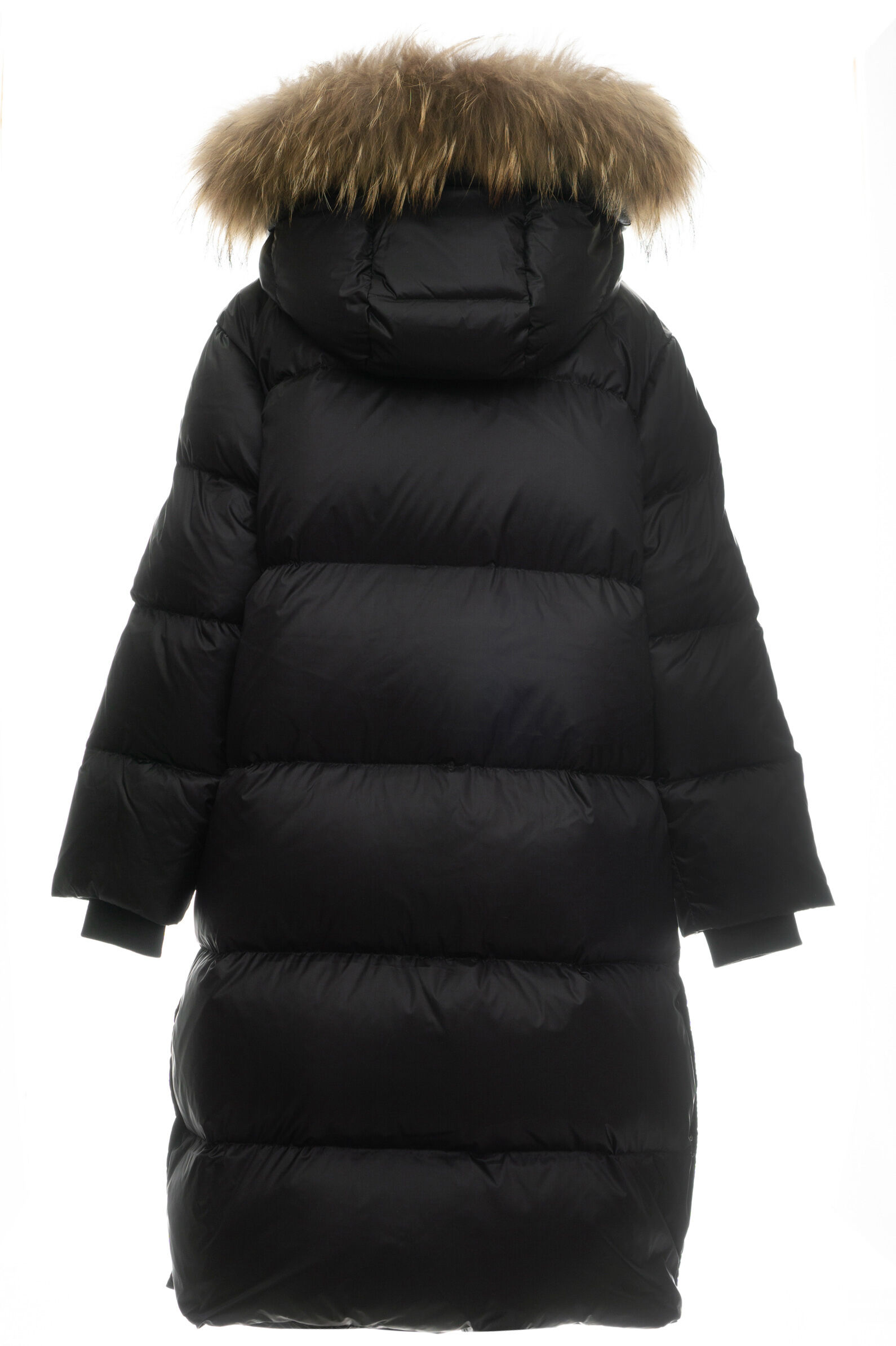 Пальто дев. АРТ.25890Am-023,чер,па/пэ/пух-перо