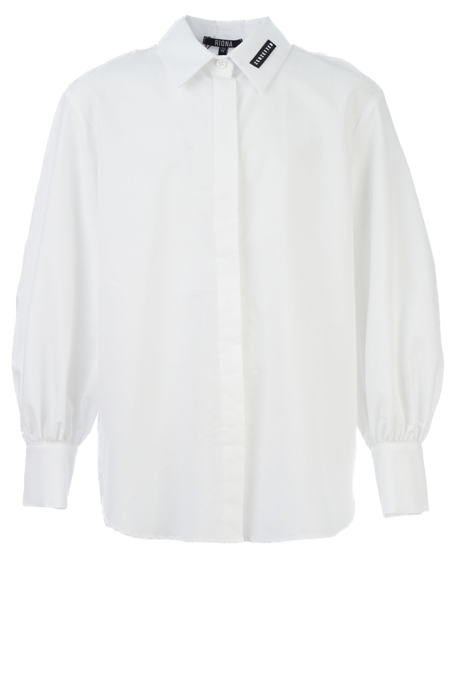 Рубашка дев. АРТ.Block collar,бел,хл-полиэфир