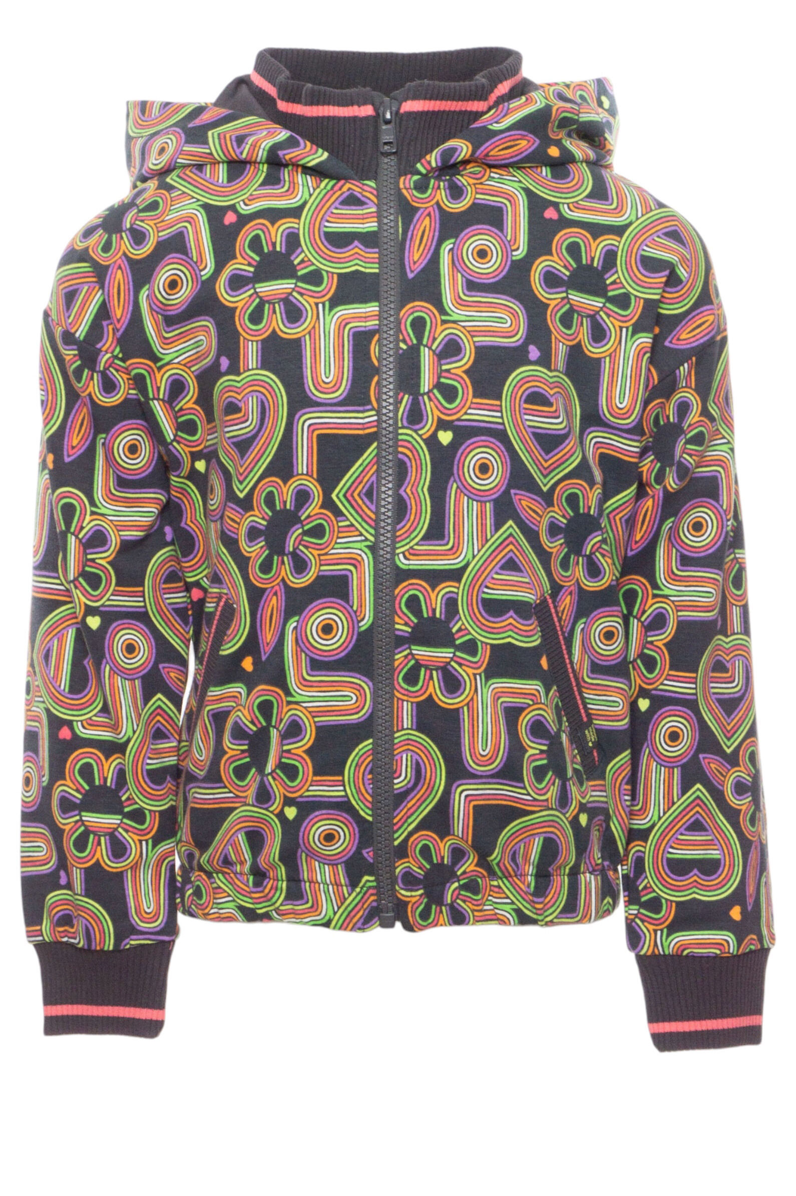 Толстовка дев. АРТ.419026,сер-мул,хл-эл/хл