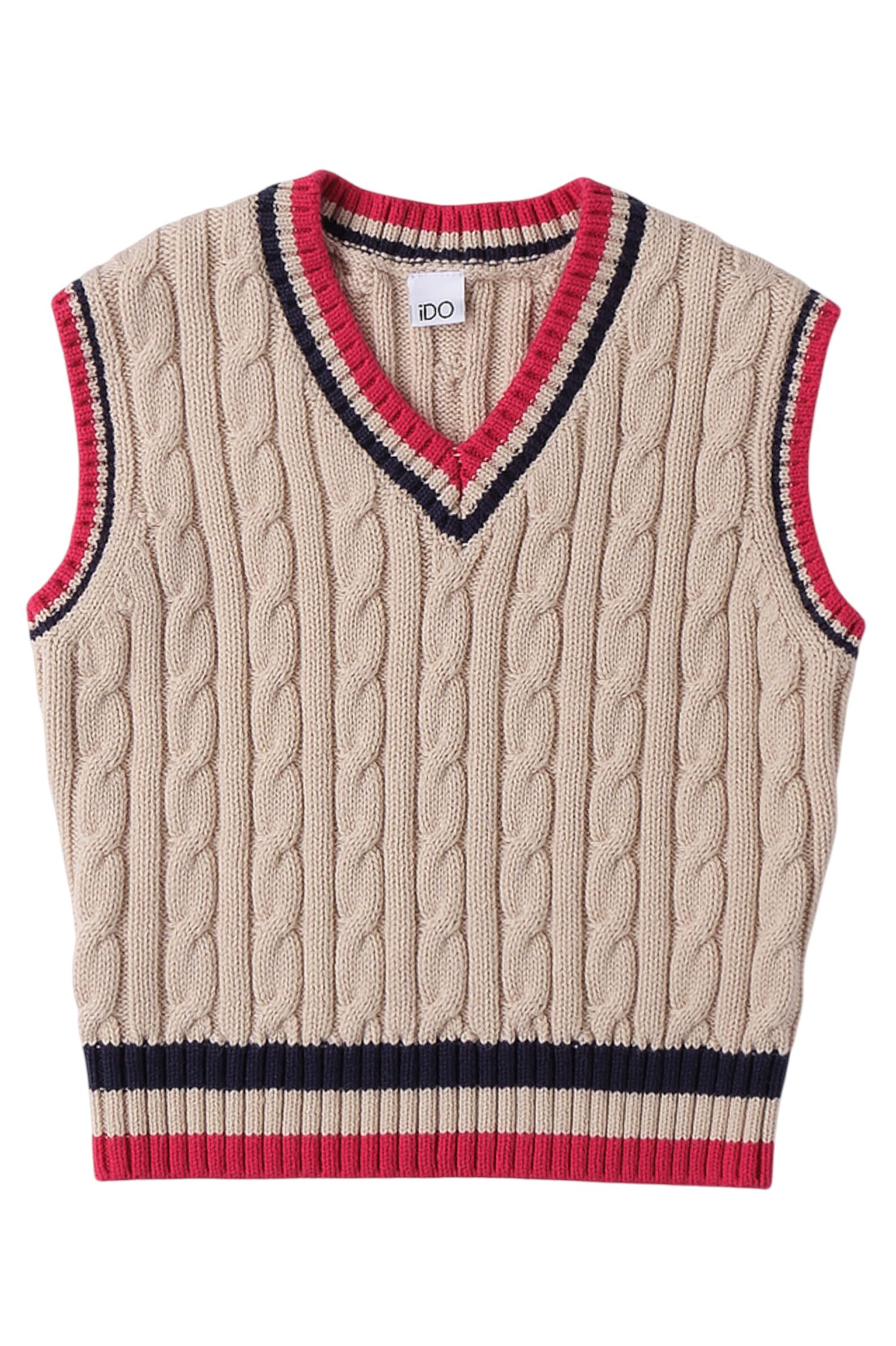 Жилет дев. АРТ.4.F281.00,беж,хл-шерсть-нейл